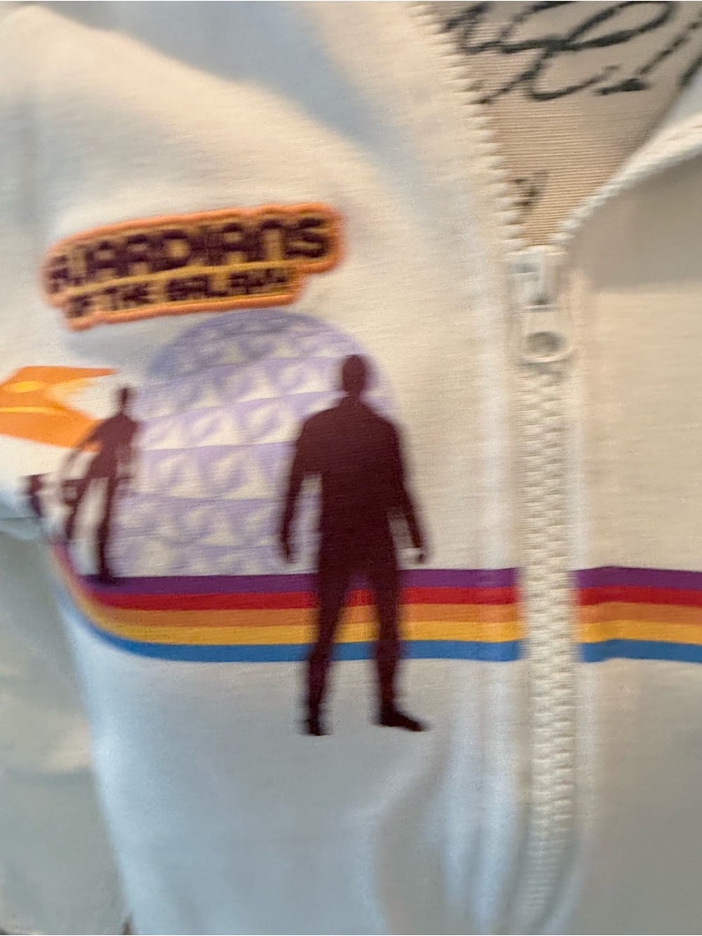 Marvel White Hoodie with Orange 'Guardians of the Galaxy' Trim. Size S - Picture 4 of 6
